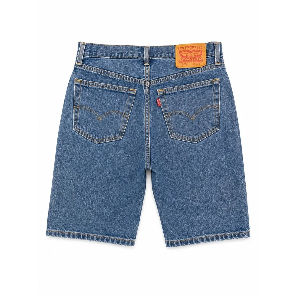 Levi's 505 Regular Fit Denim Shorts Men's W29 Blue Medium Wash Cotton Jorts